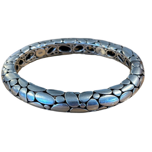 John Hardy Silver Pebble Pattern Bracelet Handcrafted in Bali